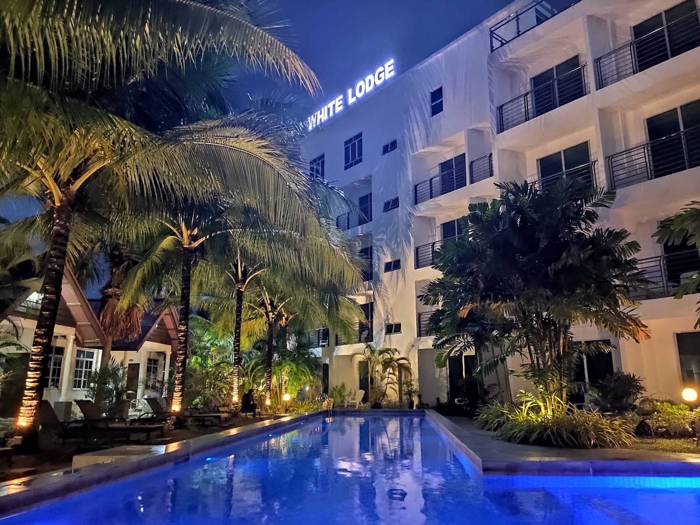 White Lodge at night